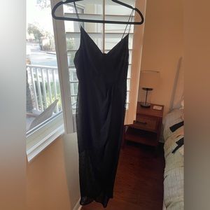 Midi black polka dot dress